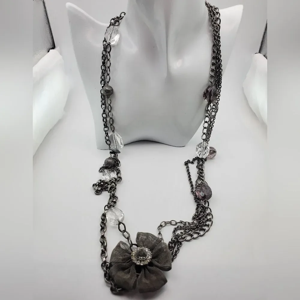 Tea times of yesterday mesh statement‎ necklace N1037